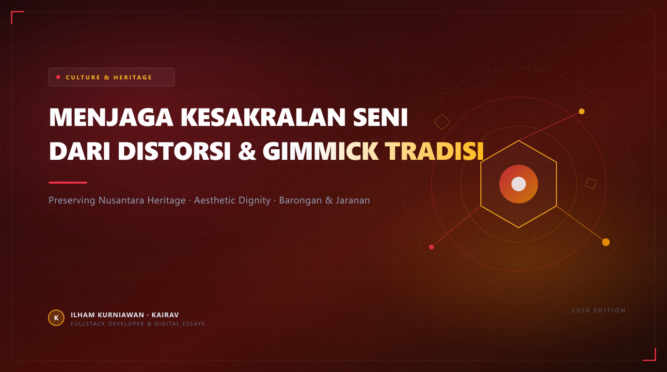 Ketika Seni Tradisi Tereduksi Menjadi Gimmick: Menolak Desakralisasi dan Distorsi Budaya Nusantara